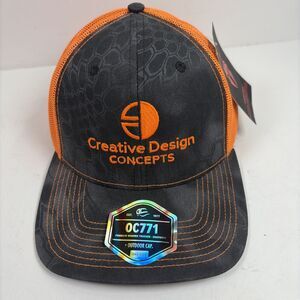 New Kryptek Mesh Trucker Hat Hunting Sport Orange & Gray Pattern